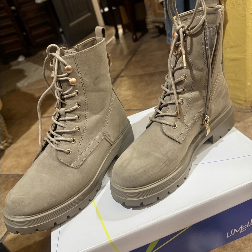Limelight Women's Taupe Combat Boots
